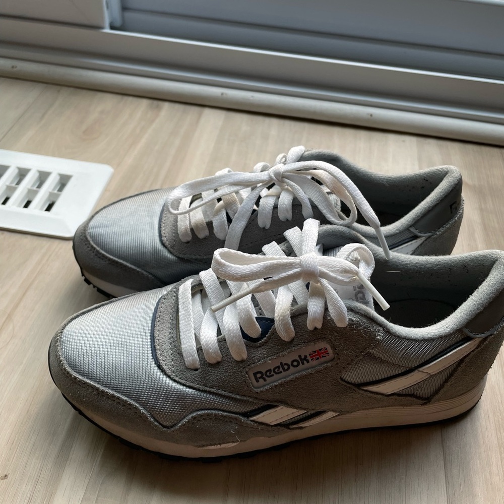 Reebok Classic White and Gray Sneakers